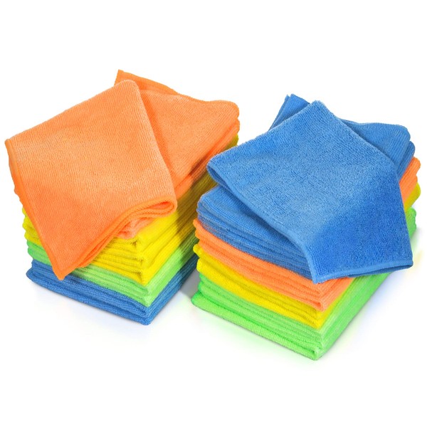 MASTERTOP 36Pcs/Pack Microfiber Dust Cleaning Cloth - Multifunctional Cleaning Rag, Wash Cloth, Window Cloth, Dish Cloths for Kitchen, Home, Car Glass, Lint Free, Streak Free, 14x14