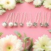 40Pcs Bridal Wedding Hair Pins, NIANAN Flower Crystal Pearl U