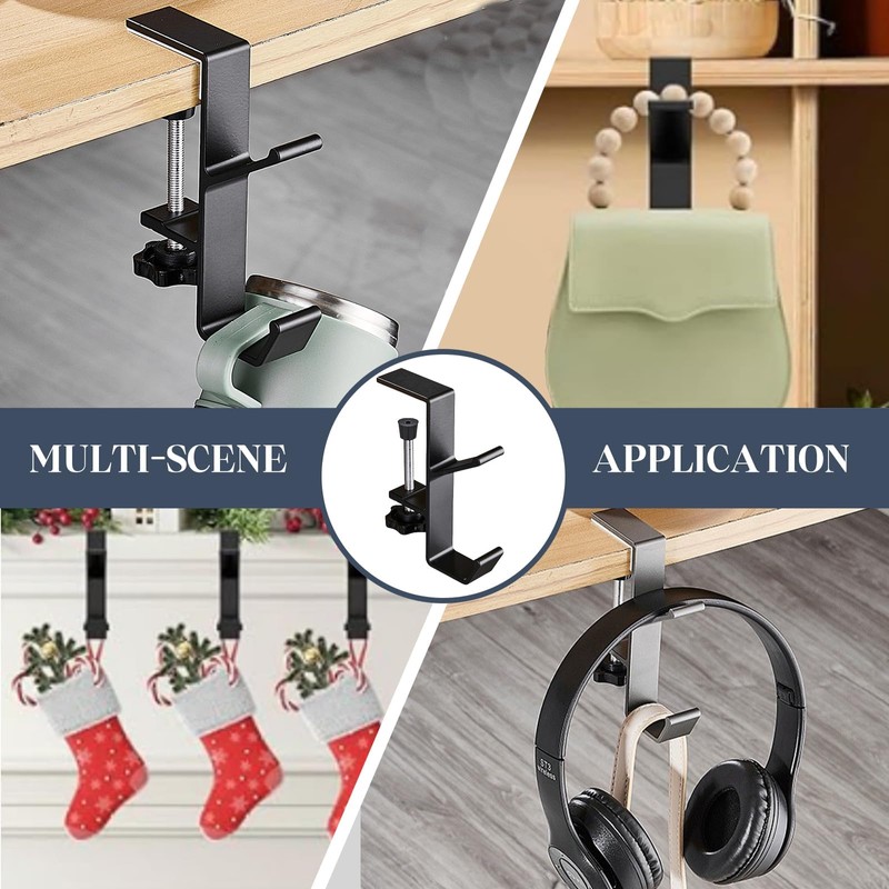 4PCS Mantle Hanger Hook for Garland Christmas Stocking, Fireplace Xmas