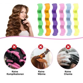30 Stück Lockenwickler Curler über Nacht - Locken Ohne Hitze Styling Kit für Lang Haar - Silkwish Heatless Curls Wellenförmig Haar Setfür Damen und Frauen von Zuhause (30cm)
