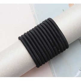 SOWAKA 100 Pcs Hair Ties for Women Black Elastic Ponytail Hold Elastic Bands for Thick Curly Long Hair Nylon No Damage 4 MM Hair Bands