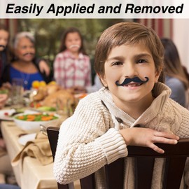 KICNIC 60 Pcs Fake Mustaches Self Adhesive (20 Designs) Novelty Hairy Beard Costume Facial Hair for Christmas Party Supplies Decorations, Suitable for All Ages Multicolored