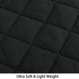 NTBAY Down Alternative Oversized Toddler Comforter, Super Soft and Warm Solid Color Baby Crib Quilted Blanket, 43x60 inches, Black