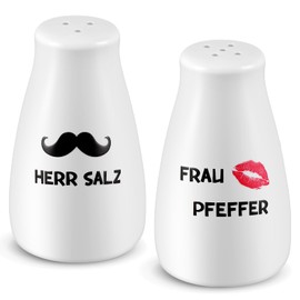 Geiserailie Salt and Pepper Shakers Wedding Gift Set with Salt and Pepper Sticker Wedding Gift Ideas for Bride and Groom Housewarming Gifts for Home (Mr & Mrs)