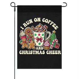 I Run On Coffee And Christmas Cheer Outdoor Flags One Size Art House Flags For Yard Garden Flag