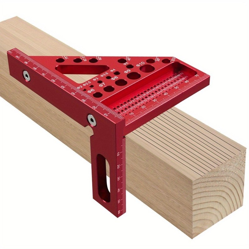 3D Multi-Angle Measuring Square Ruler, Aluminium Alloy 45°/90° Miter Triangle