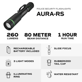 Police Security - Aura-RS Flashlight - 260 Lumens - Water Resistant