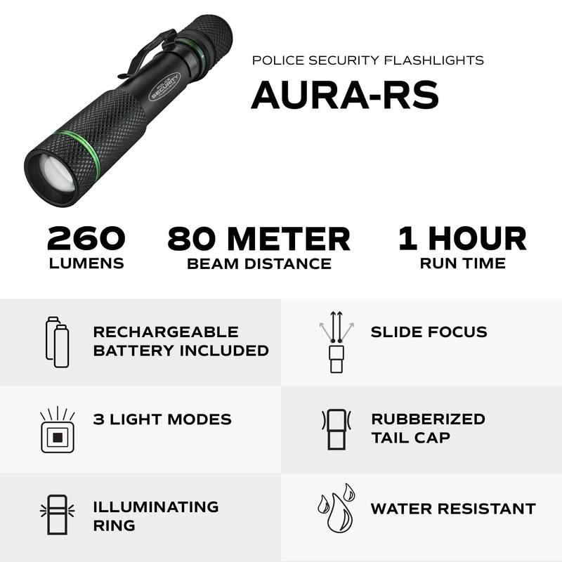 Police Security - Aura-RS Flashlight - 260 Lumens - Water