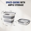 Collapsible Plastic Laundry Basket Hamper with Handles, Large 42L Portable