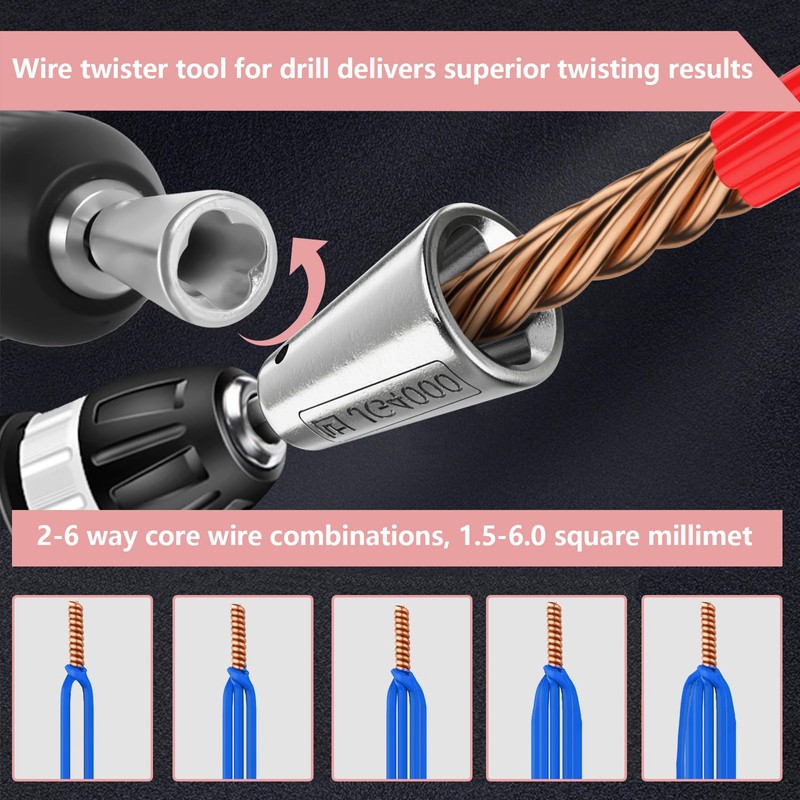 Upgrades Wire Twister Tool for Drill,Wire Nut Twister,Wire Connector Driver,Wire