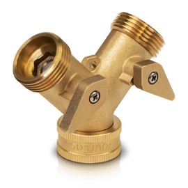 YourCasa Water Distributor Y Splitter 3/4 Inch Brass - Water Distributor 2-Way - Water Connection Distributor - Hose Connection Tap (without Quick Coupling)