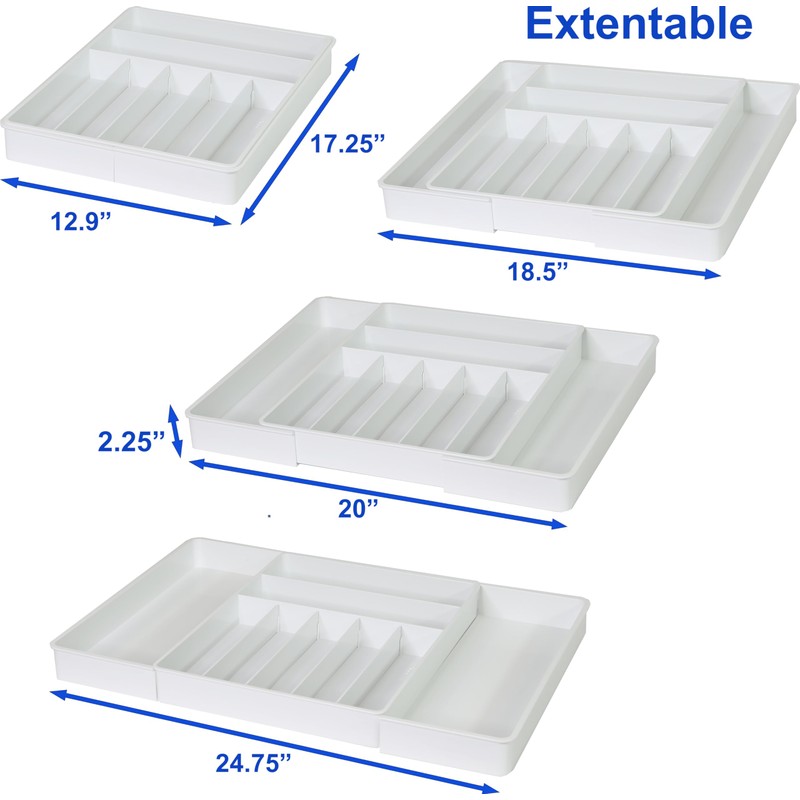 Simple Houseware Expandable & Adjustable Cutlery Drawer Organizer - Large