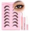 Veleasha Lashes Kit Manga Eyelashes Cat Eye Lashes Spiky Eyelash