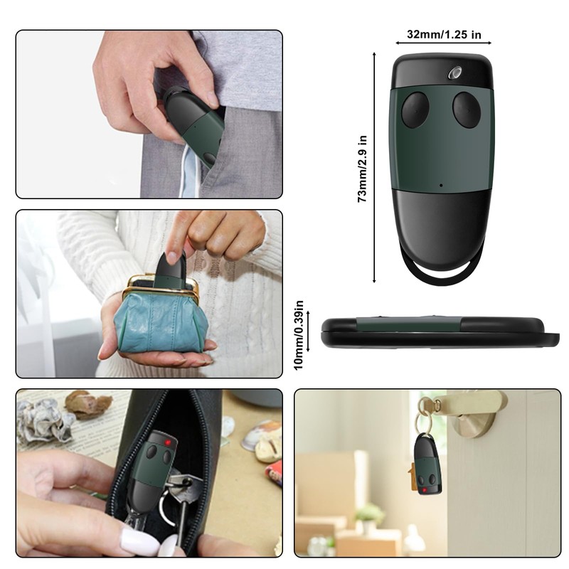 433.92MHz Garage Opener Remote Control for Cardin S449 QZ2, S449