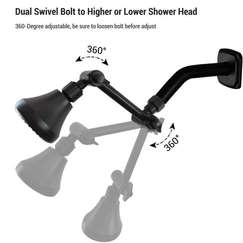 TRUSTMI Adjustable Shower Arm Extension 4 Inch Brass Shower Arm,