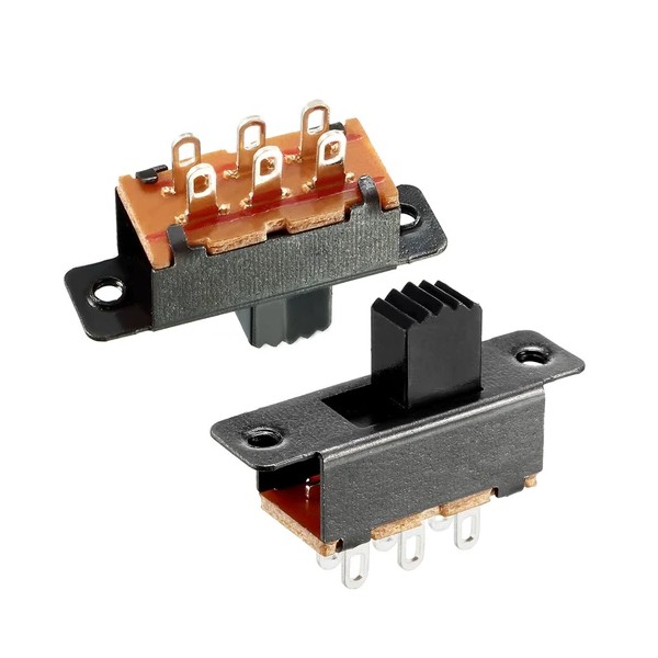 Uxcell 10Pcs 6mm Vertical Slide Switch DPDT 2P2T 6 Terminals