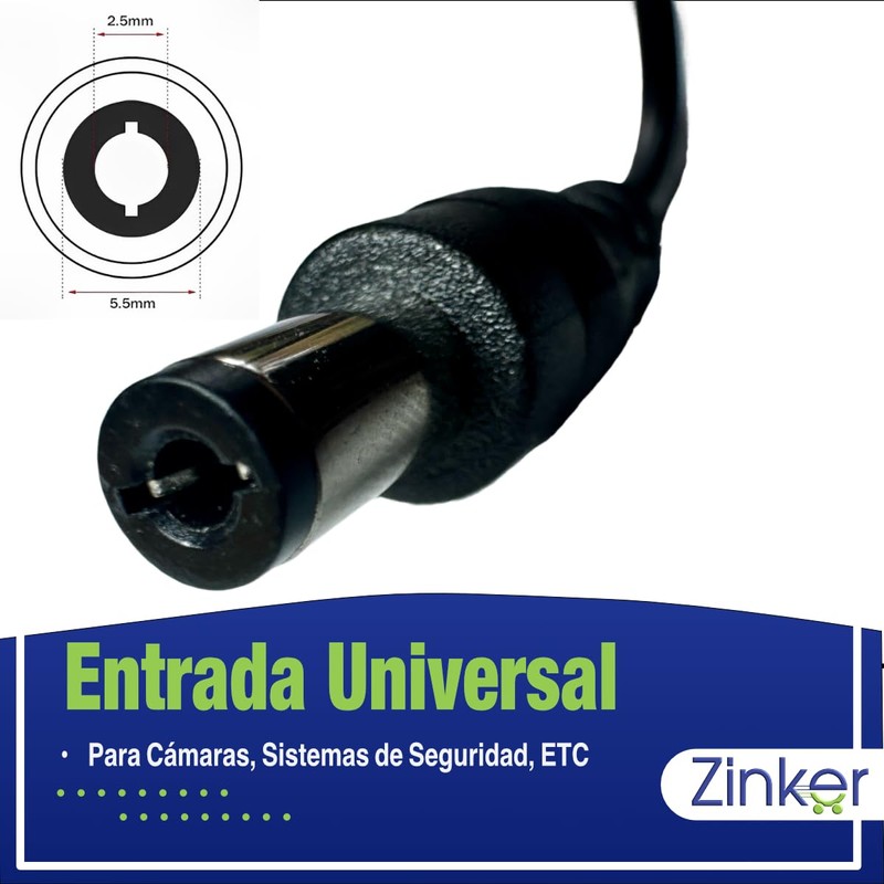 ZINKER Eliminador de Corriente 12V 2A para Exterior Sellado Resistente