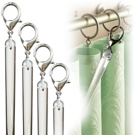 24 inch (4 Pack) All Clear Acrylic Curtain Pull Wand - Clear Curtain Wand