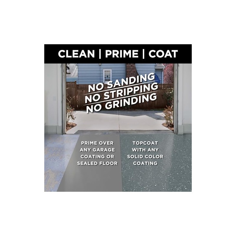 Rust-Oleum 338806 Concrete & Garage Floor Recoat Primer, Gallon, Gray