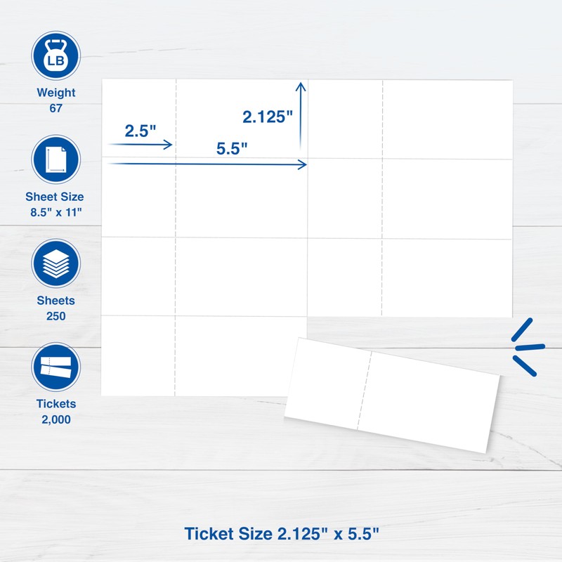 PrintWorks Printable Raffle Tickets With Tear-Away Stubs for Events &