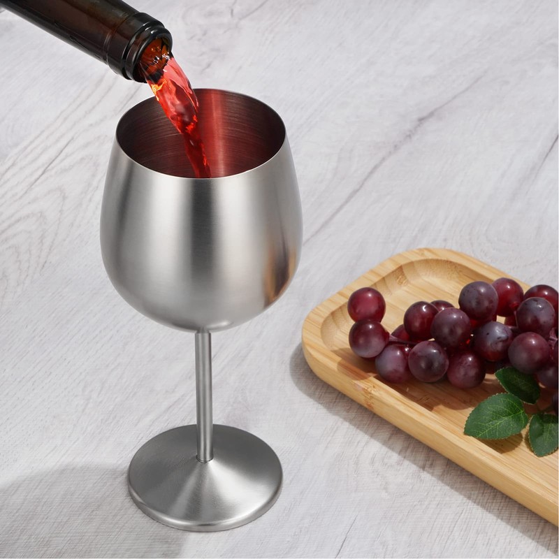 Stainless Steel Stem Wine Glasses Durable 304 Stainless Steel Wine