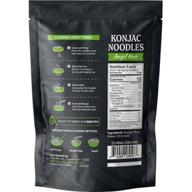 52USA Konjac Noodle, Regular, Angel Hair, Low-Calorie, Low-Carb, Keto-Friendly, Gluten-Free, Healthy Pasta Alternative, (6 Pack)
