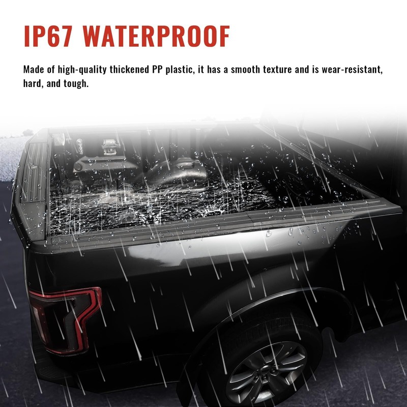LUXEMOTO Bed Rail Cap Cover for Ford F150 15-20, 5'5ft