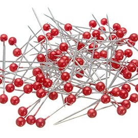 AEXGE Round Ball Head Quilting Pins Sewing Pin Straight Pins,Pack of 100 (Red)