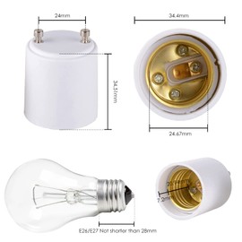 Onite GU24 to E27 E26 Adapter for LED Bulb, GU24 to Medium Base Converts Your Pin Base Fixture to Standard Screw-in Lamp Socket 4Pack