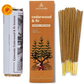 Balsam Cedar Incense Sticks - (80 Scented Sticks) Charcoal Free, Made from Upcycled Flowers | like Freshly Cut Christmas Tree Incense Sticks, Cypress Woodsy & Moss notes | For Holiday Cheers