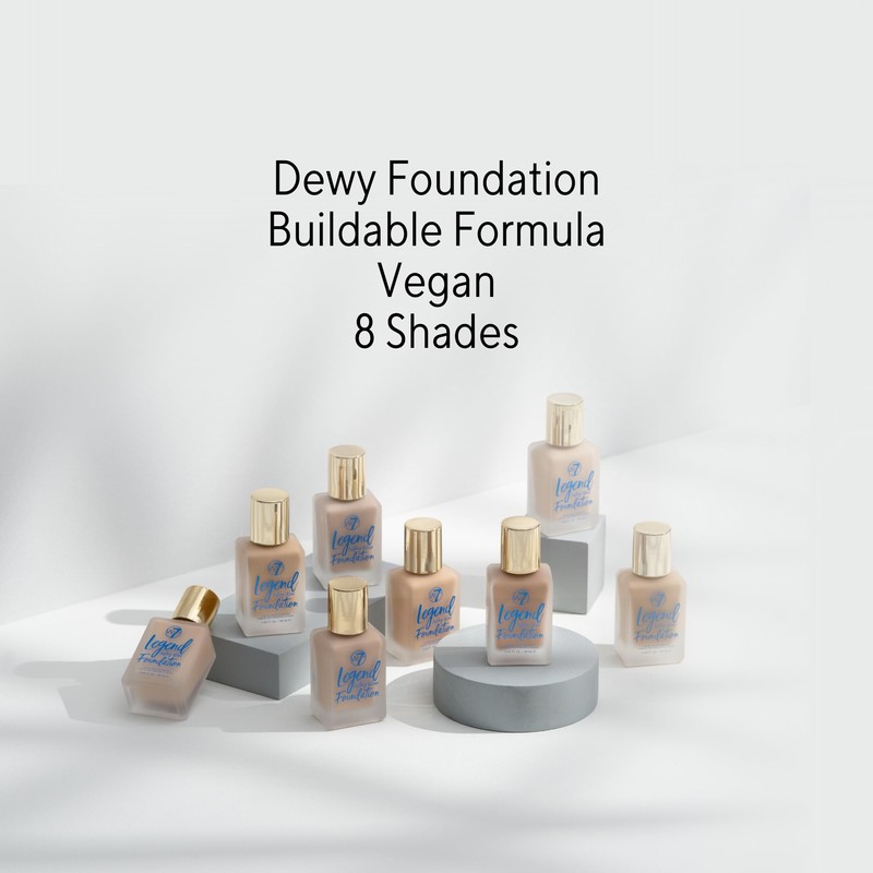 W7 Legend Foundation - Creamy Liquid Foundation for Poreless, Semi-Matte