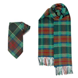 USA Kilts Irish County Waterford Tartan wool necktie and lambswool scarf - Matching set made in Scotland
