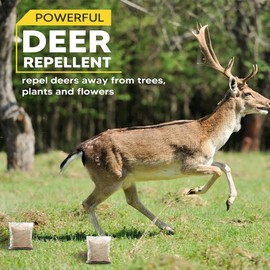 Gouutrde Deer Repellent, Rabbit Repellent for Garden, Deer Deterrent for Plant, Deer Repellents Outdoor for Lawn, Deer Repellent for Flowers, Deer Away, Keep Deer Out of Yard Safely-Pack of 8, Yellow