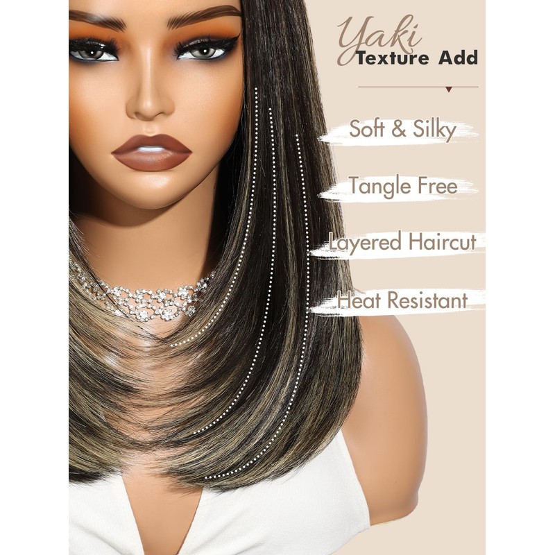 Layered Straight U Part Wig Straight V Part Wig Bob