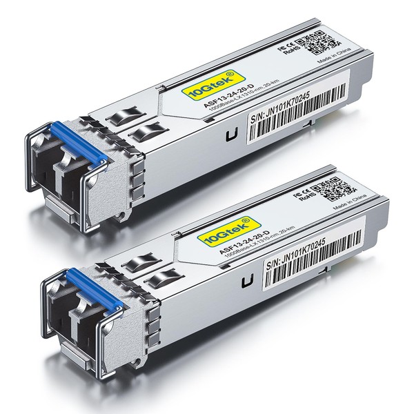 10Gtek 1000Base-LX/LH SFP Module, 1.25G SFP, 1310nm SMF, up to