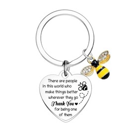 BESPMOSP There Are People In This World Leaving Gifts for Colleagues Coworker Keychain Thank You Keychain for Teacher Gift Bee Keychain New Job Gift Retirement Gifts for Women