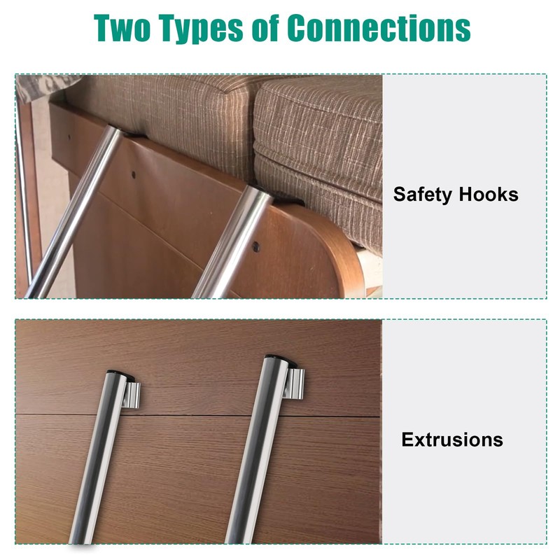 OUTPRIZE 72" RV Bunk Ladder, 5 Step Integrated Aluminum Camper