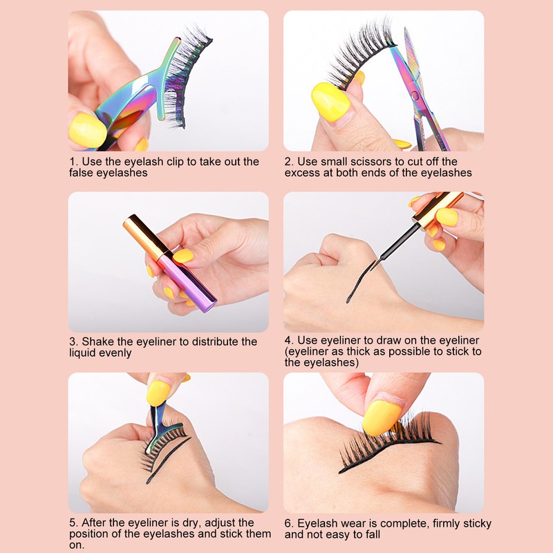5 Pairs Magnetic Lashes with Eyeliner Kit Glue Free Waterproof