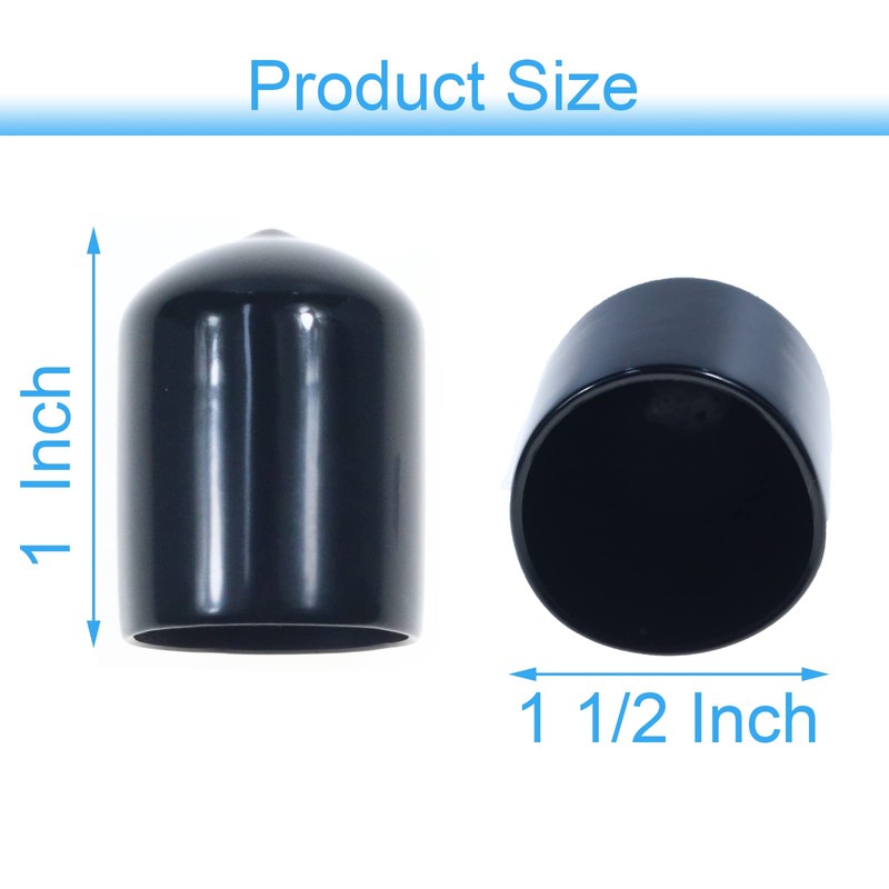Acocony 1 1/2 Inch Rubber Cap Round 1.5 Inch Rubber