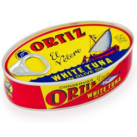 Ortiz White Tuna in Olive Oil, Fresh Tender Slices, Spanish Wild Caught Tuna, High in Protein and Omega 3 Fats, Excellent in Salad, Pasta or Sandwiches - No Need to Add Mayo, 3.95oz Can (Pack of 6)