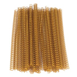 3:1 Pitch Double Loop Binding Wires, YolieraArt 100 Pack Spiral Spine Bindings, 9/16 Inch Wire Twin Binding for Book Binder Machine,Students and Coworkers (120 Sheet Capacity, 100P, Gold)