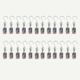 Ganchos de acero inoxidable en forma de S para cortina con bandera, paquete de 24 ganchos para colgar luces de fiesta, ganchos de canalón, exhibición de arte para manualidades, 2.4 pulgadas de largo,