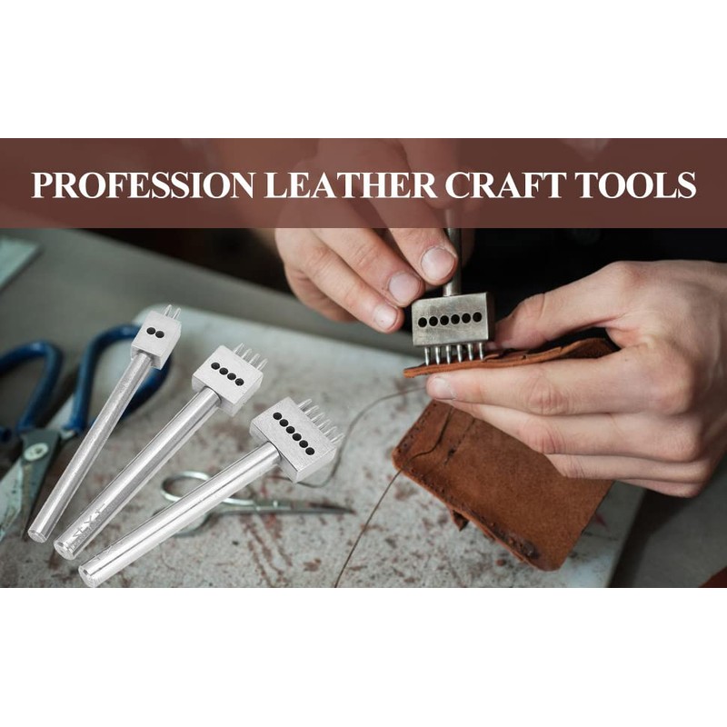 3PCS Profession Leather Hole Punch Tools Cutting Stitch for Wallet
