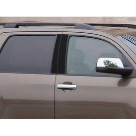 Rvinyl Pillar Post Window Trim Compatible with Toyota Sequoia 2008-2022 - Carbon Fiber 3D (Black)