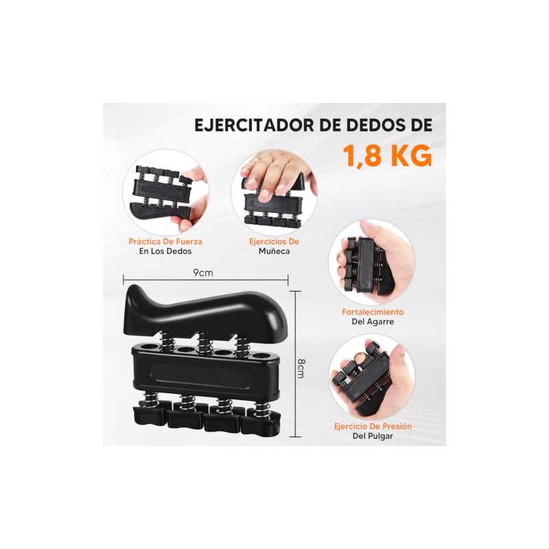 RAMSPIT 11 Piezas Ejercitador De Mano, Antebrazo y Dedos Con