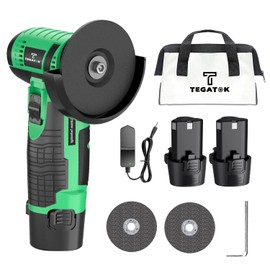 Tegatok Angle Grinder Brushless with 12V Battery and Charge, Cordless Power Tools For Cutting Grinding Polishing