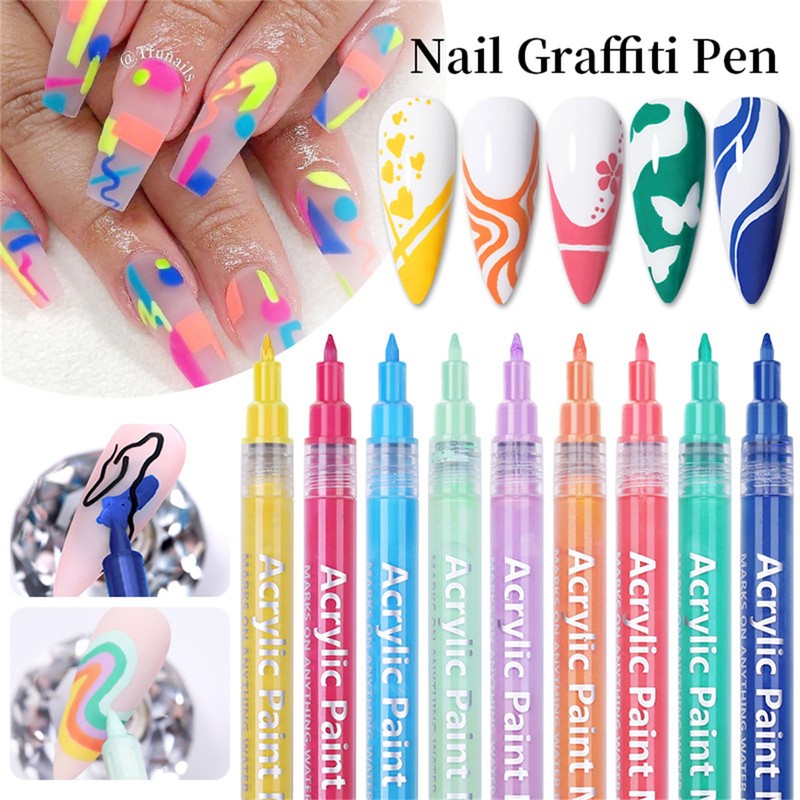RoseFlower 18 Color 3D Nail Art Pens Set, Nail Art