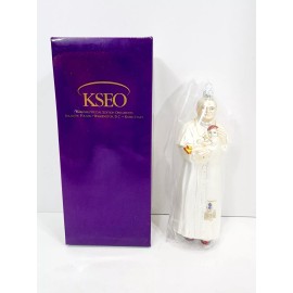 KSEO SAINT POPE JOHN PAUL II HOLDING BABY MERCURY GLASS VINTAGE ORNAMENT