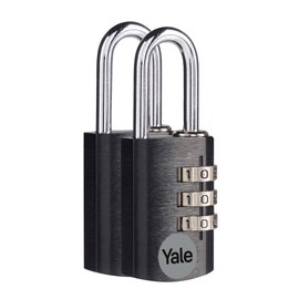 Yale - YE3CB/20/121/2/BK Standard Security 20mm Aluminium -Kombination Vorhängeschlos