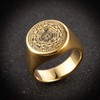 HZMAN Stainless Steel Retro Seals of The Seven Archangels Ring